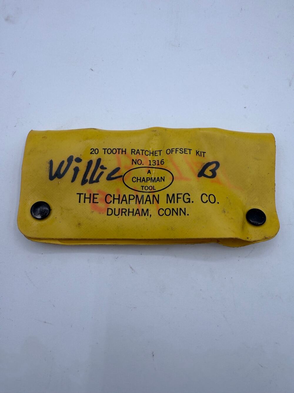 Vintage Chapman Mfg. Co. No 1316 20-Tooth Ratchet Offset Tool Set in Yellow Case